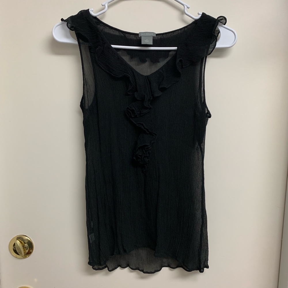Delicate Ann Taylor Sleeveless Top, Black - S